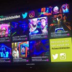 Social-Wall beim Minigolf Schwarzlichthelden Mainz